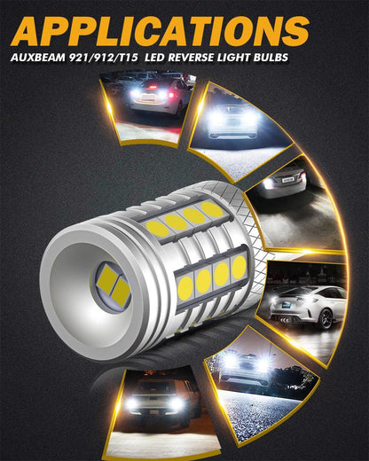 912 921 T15W16W LED Reverse feu de recul ampoules 20 W 350% haute luminosité sans erreur CAN-bus 6 500 K blanc B3 série – 2