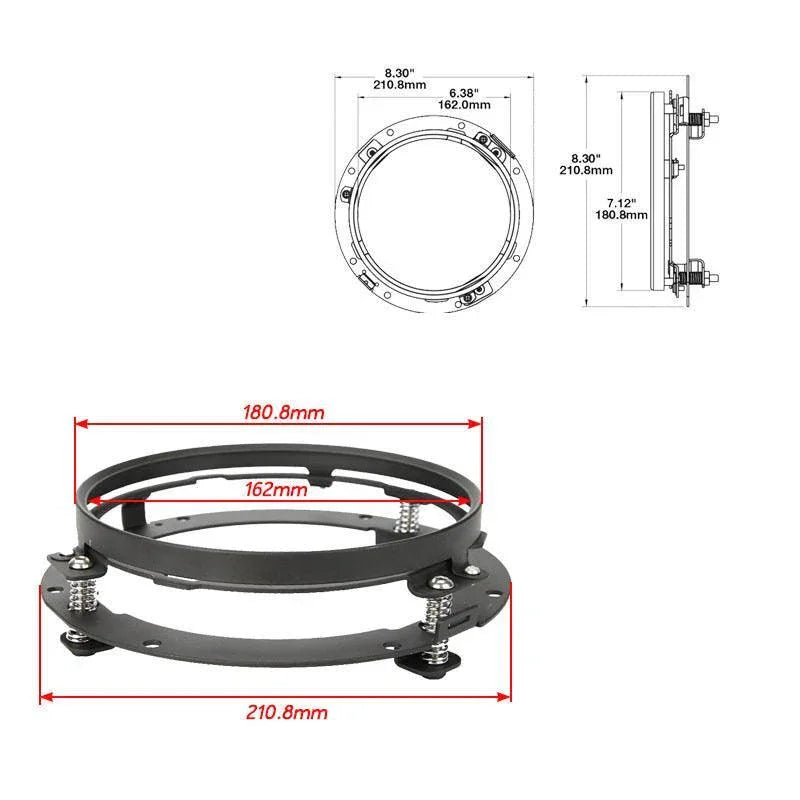7'' ROUND LED LIGHT MOUNTING RING pour HARLEY DAVIDSON MODELS – vue 8