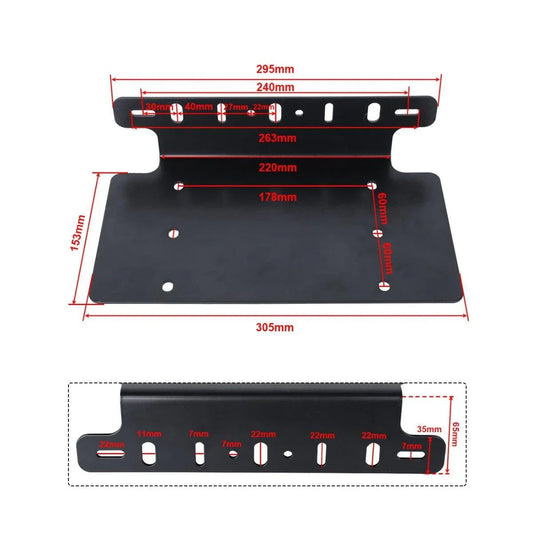 Barres LED acier plaque d’immatriculation support de montage avant pare-chocs Holder pour Most camions, Pickups, SUV, Jeep