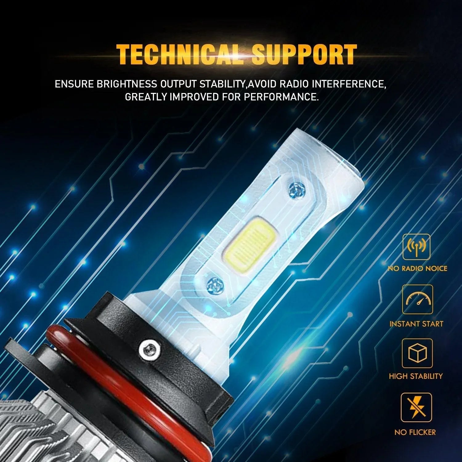 pour 2001-2019 Nissan Frontier High Low Beam 9007/HB5 Ampoules LED S2-série COB LED 270°/360° Beam 8000LM – vue 6