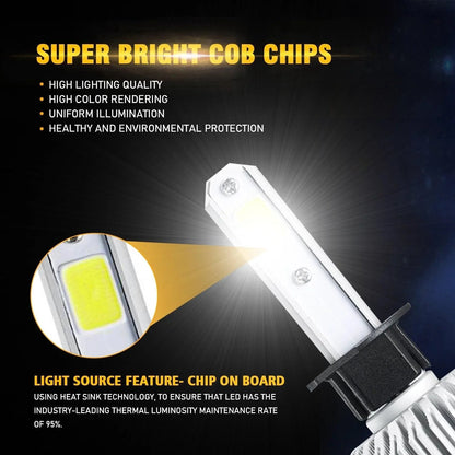 H1 Ampoules de phare LED 72 W 8 000 lm S2 série haute luminosité COB 6 500 K blanc froid – 2 ampoules – vue 3 – NOVADOMIO