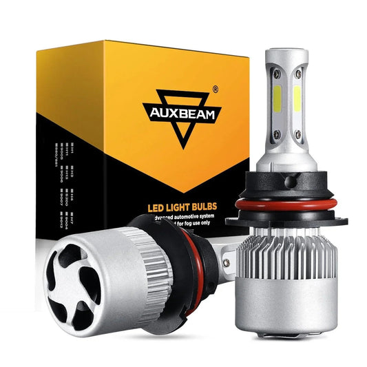9004/HB1 Ampoules de phare LED 72W 8000ML S2 série Super Brightes COB 6500K blanc froid – 2 ampoules