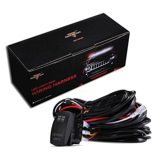 (2 Leads)Barres LED Rocker Switch avec 3Pcs Switching Lines Wiring Loom Harness Kit avec Fuse and Relay