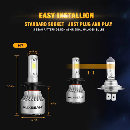 H7 Ampoules de phare LED 72 W 8 000 lm S2 série haute luminosité COB 6 500 K blanc froid – 2 ampoules – vue 8 – NOVADOMIO