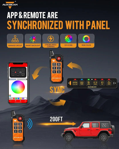 AS-600 RGB Slim panneau de commande avec APP&télécommande, modes bascule / momentané / impulsion (sortie simple) – vue 2