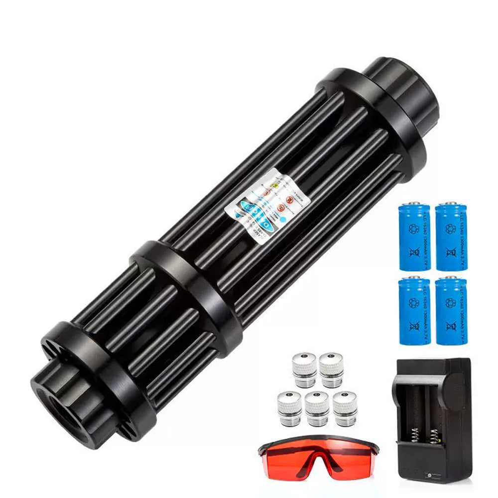 Pointeur laser bleu 1 W 450 nm, torche laser à mise au point réglable, visée laser extérieure…