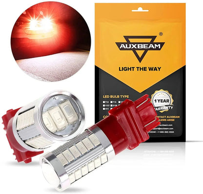 T25 3157 3156 Ampoules LED pour feux stop et arrière 20W 4000LM rouge 33LED série – 2 ampoules – vue 9 – NOVADOMIO