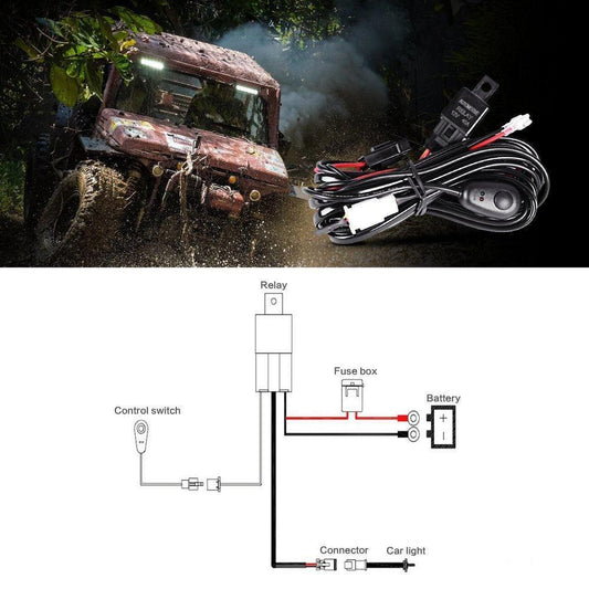 (1 Lead) Barres LED kit faisceau électrique avec Fuse Relay marche/arrêt commutateur pour LED tout-terrain Driving feu de