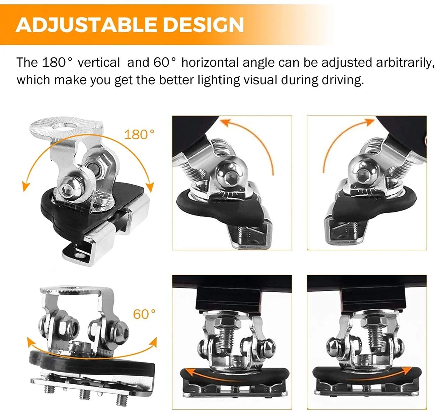 Universal Barres LED Mounting Brackets Adjustable Pillar Hood pour Offroad Jeep SUV Truck – vue 5