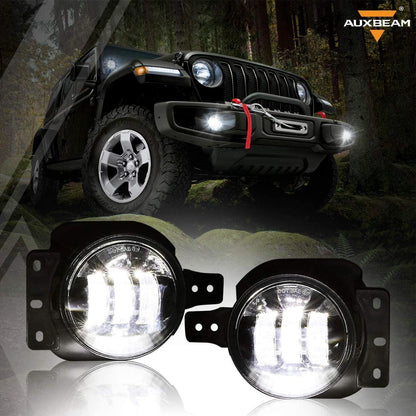 Lot de 2 4″ rond LED Fog Lamps avec 2 Brackets pour 2018 2019 2020 Jeep Wrangler JL JLU Jeep Gladiator JT – NOVADOMIO