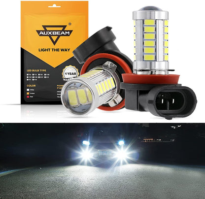 H11 H9 H8 H16JP Ampoules LED antibrouillard / DRL 50W 4000LM 6500K blanc 33LED série – 2 ampoules – NOVADOMIO