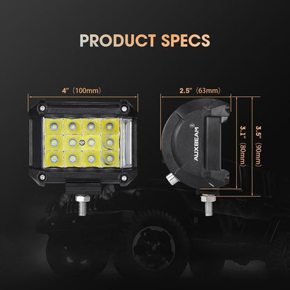 4 pièces 4″ projecteurs LED compacts faisceau combiné & Dual montant A supports inférieurs sur charnière de pare-brise pour