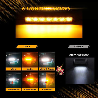 6 modes série 20″ blanc&orange tout-terrain Barres LED – vue 2 – NOVADOMIO