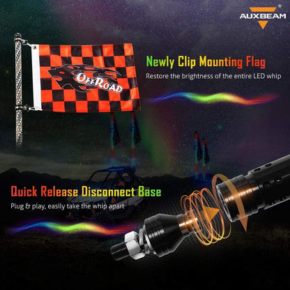 3FT/4FT LED RGB fouets LED & arrière Pillar mât lumineux supports d’éclairage Combo pour Can-Am Maverick X3 2017 2018 2019