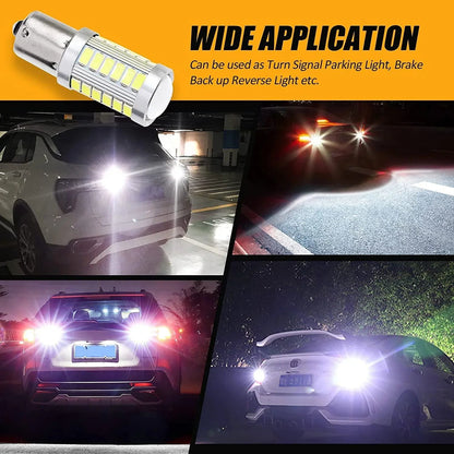 1156 P21W BA15S LED Ampoules LED frein / recul / position / clignotant 50W 8000LM blanc froid/orange/rouge 33 série – 2
