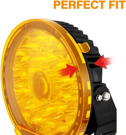 Lot de 2 9″ rond feu LED longue portée orange Cover cache de protection – vue 5 – NOVADOMIO