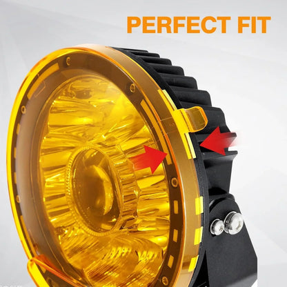 Lot de 2 7″ rond feu LED longue portée orange Cover cache de protection – vue 6 – NOVADOMIO
