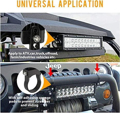 Lot de 2 Barres lumineuses support de montage Kit 1″ Bull Bar arceau Clamps Mount Clamps universel Holder Kits pour L – vue 6