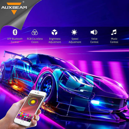 4 pièces RGB éclairage LED de soubassement kit avec Bluetooth contrôleur – vue 3 – NOVADOMIO