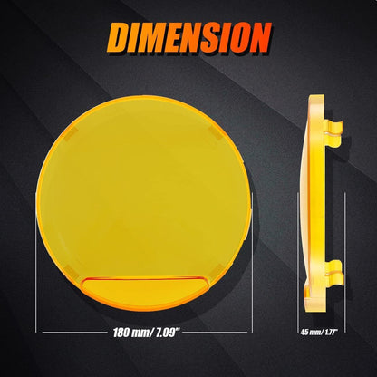 Lot de 2 7″ rond feu LED longue portée orange Cover cache de protection – vue 3 – NOVADOMIO