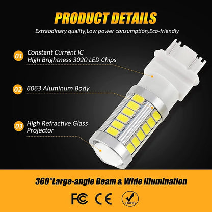 33 pièces-LED 3020SMD blanc froid/orange/rouge 8 000 lm LED Brake/Reverse/Parking/Tail/clignotant – vue 5 – NOVADOMIO