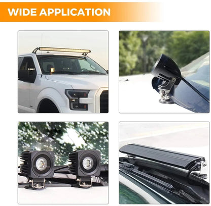 Lot de 2 universel Barres LED Spot éclairage supports de montage support à collier pour Jeep camion SUV tout-terrain – vue 7