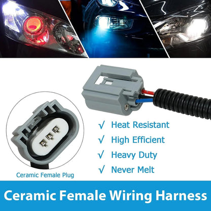 9007 LED phare Socket Female Adapter faisceau électrique Connector pour phare/antibrouillard lot de 2 – vue 3 – NOVADOMIO