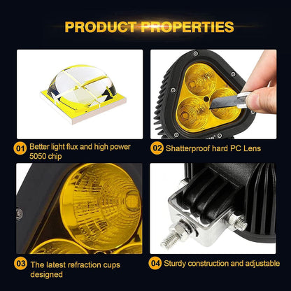 T4 série | 4″ 90 W Triangle Spot orange projecteurs LED compacts – vue 5 – NOVADOMIO