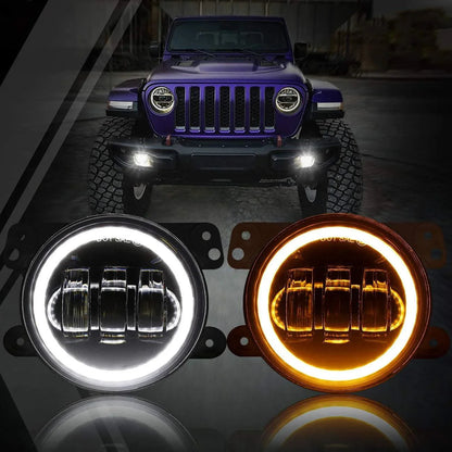 4″ 30 W LED antibrouillards avec blanc DRL+orange clignotant pour Jeep Wrangler 07-18 JK TJ LJ avant pare-chocs Lamp