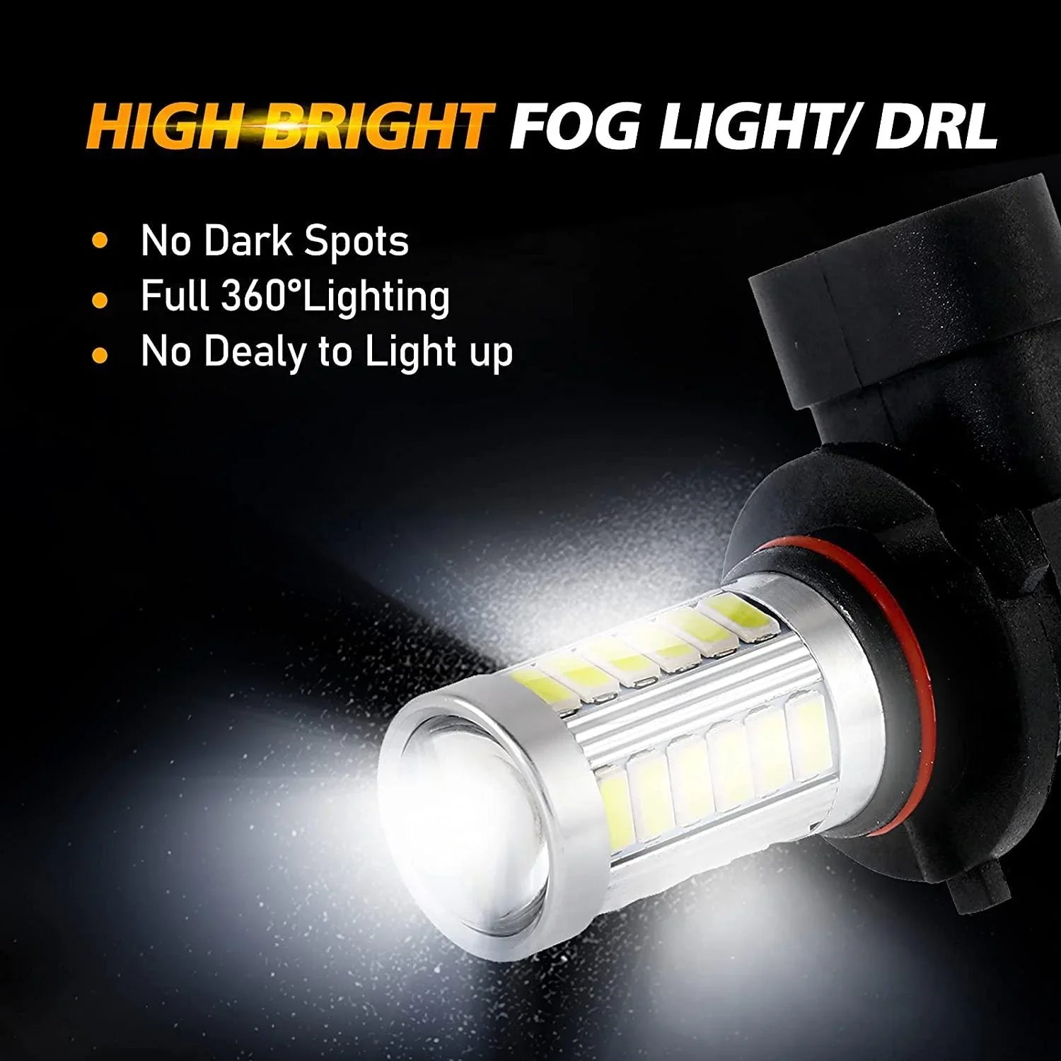 H10 9145 9140 HB3 LED Fog Light/DRL 50W 4000LM 6500K blanc 33LED série – 2 ampoules – vue 4