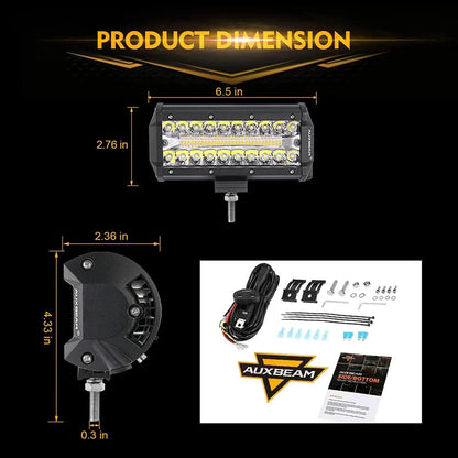 6 modes série 7″ 150 W blanc&orange Barres LED – vue 4 – NOVADOMIO