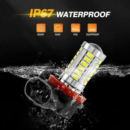 H11 H9 H8 H16JP Ampoules LED antibrouillard / DRL 50W 4000LM 6500K blanc 33LED série – 2 ampoules – vue 7 – NOVADOMIO