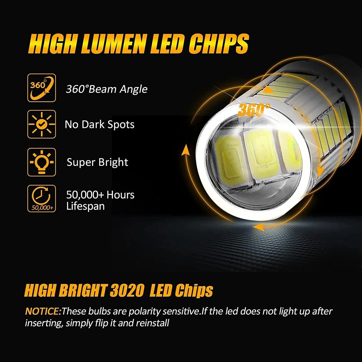 1156 P21W BA15S LED Brake Tail Light Bulbs 20W 4000LM rouge 33LED série – 2 ampoules – vue 5