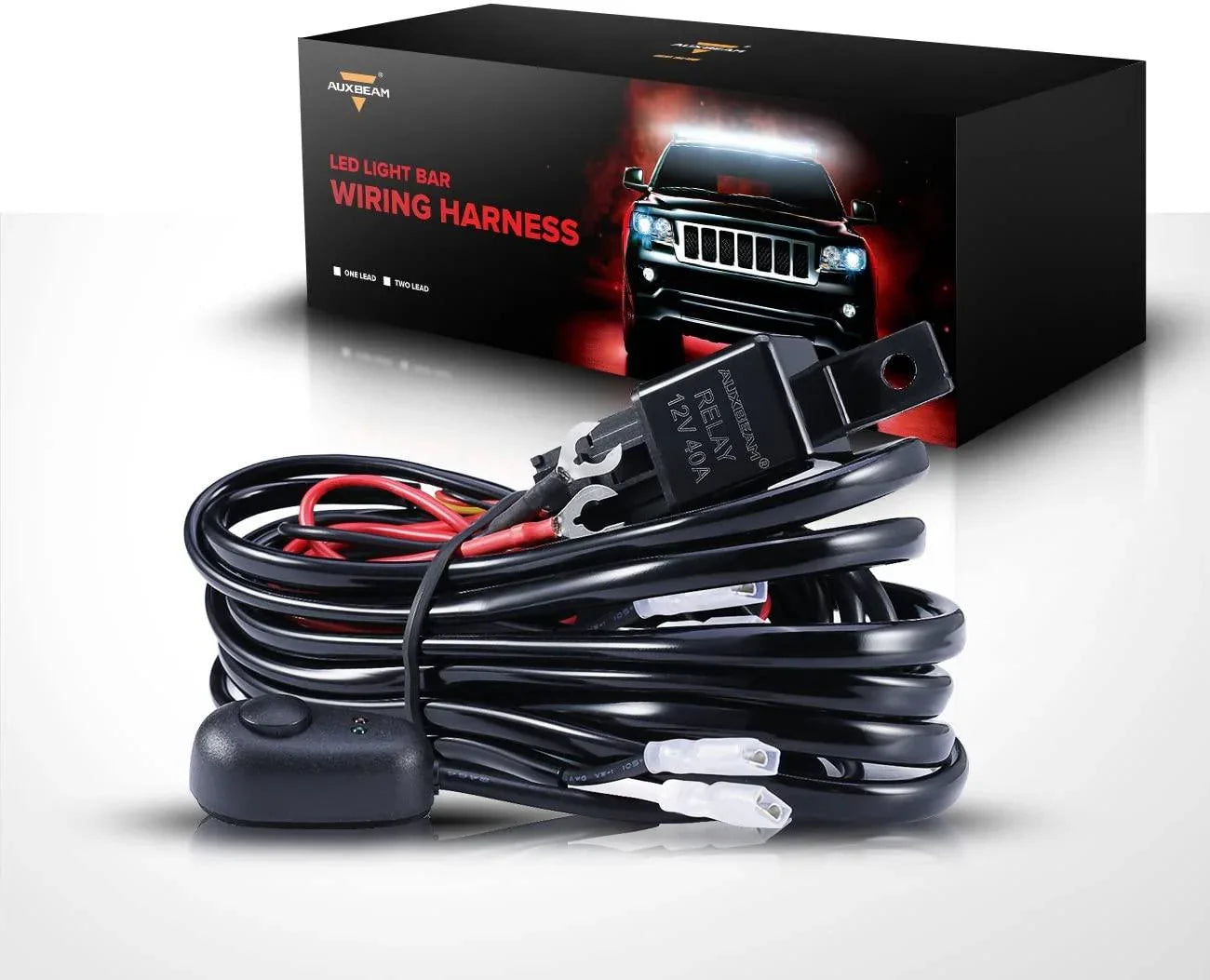 (2 Lead) Barres LED Wiring Harness Kit avec Fuse Relay ON/Off Switch pour LED Off-Road Driving Work Light