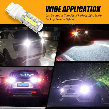 3156 Ampoules LED pour recul, clignotants, stop et feux arrière 20 W 4 000 lm 6 500 K blanc 33LED série – 2 ampoules – vue 3