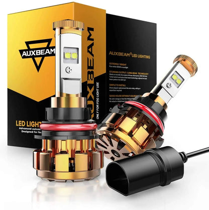 Lot de 2 9007 Ampoules LED F-16 série 12 000 lm 60 W 6 000 K lumière blanche – NOVADOMIO