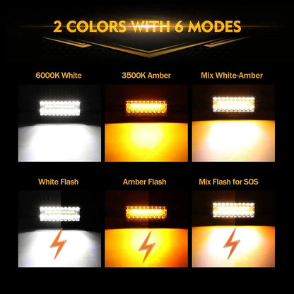 6 modes série 7″ 150 W blanc&orange Barres LED – vue 3 – NOVADOMIO