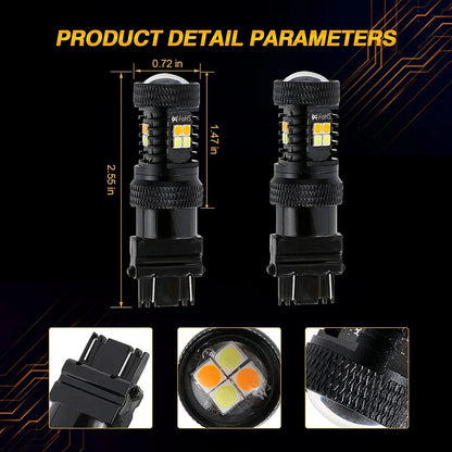 pour 2009-2015 Toyota Tacoma 3157 DRL&clignotant Light Dual Color Lighting Switchback blanc&orange – vue 5 – NOVADOMIO