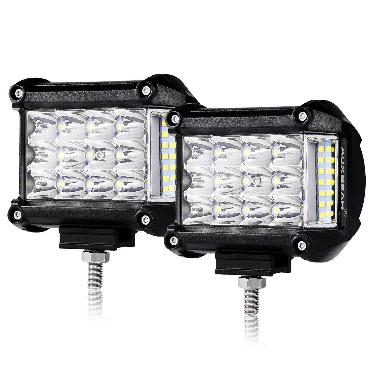 4pcs 4" LED PODS faisceau combiné & Dual A-Pillar Light Lower Windshield Hinge Mounting Brackets pour Jeep Wrangler JK 2DR/4…