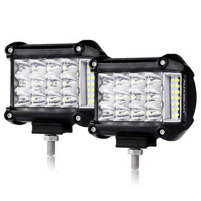 4 pièces 4″ projecteurs LED compacts faisceau combiné & Dual montant A supports inférieurs sur charnière de pare-brise pour