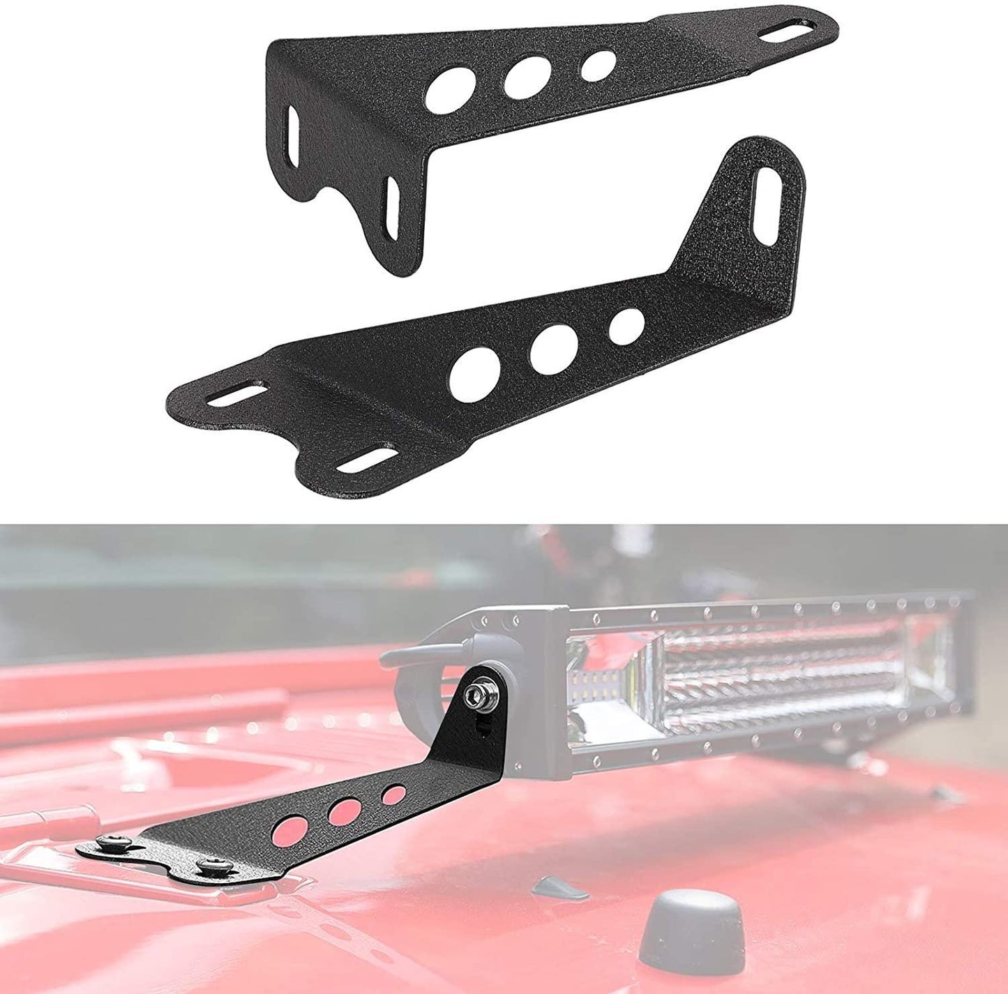 22" Hood Mounting Brackets Barres LED Work Lights Fog Lights Fit pour 2007-2017 Jeep Wrangler JK