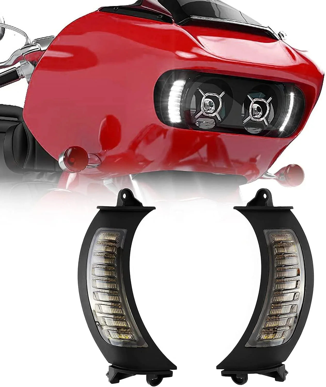 LED Vent clignotant Lights Driving Front Side Lights avec DRL pour Harley Road Glide MS-SG15 Motorcycles 2015-2020