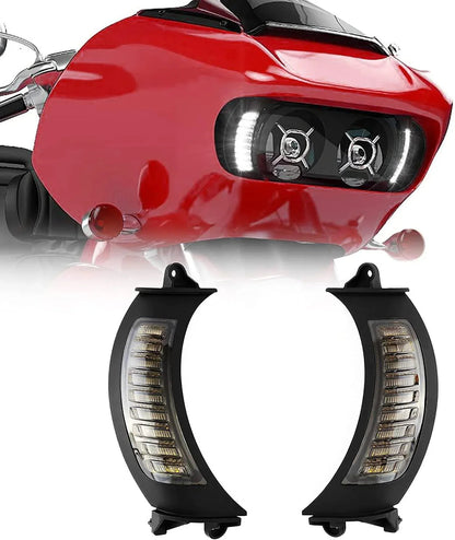 LED Vent clignotant feux Driving avant Side feux avec DRL pour Harley Road Glide MS-SG15 Motorcycles 2015–2020 – NOVADOMIO