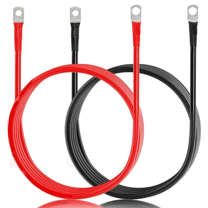 7FT 7AWG Battery Cables Tinned Copper Ring Terminal Lugs Battery Wires – NOVADOMIO
