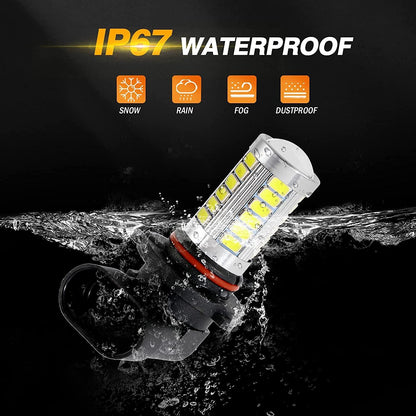 H10 9145 9140 HB3 LED Fog Light/DRL 50W 4000LM 6500K blanc 33LED série – 2 ampoules – vue 8 – NOVADOMIO