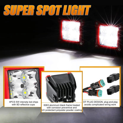 3″ 40 W Spot/faisceau large projecteurs LED compacts + universel LED feux de travail supports de montage – vue 4 – NOVADOMIO