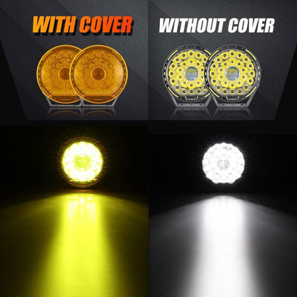 Lot de 2 7″/ 9″ rond feu LED longue portée orange Cover cache de protection – vue 6 – NOVADOMIO
