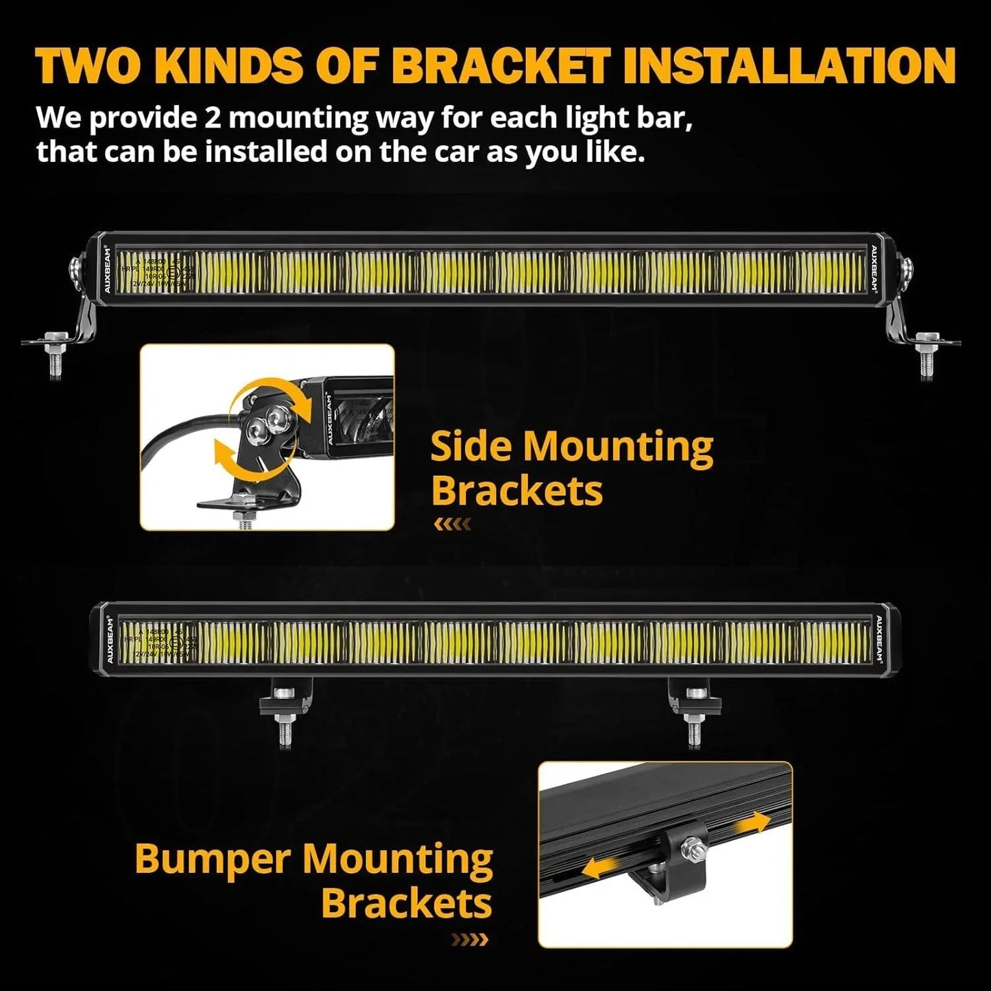 SP-DRL série 22 Inch 114W 12440LM Single Row Off Road Barres LED avec orange&blanc DRL – vue 7