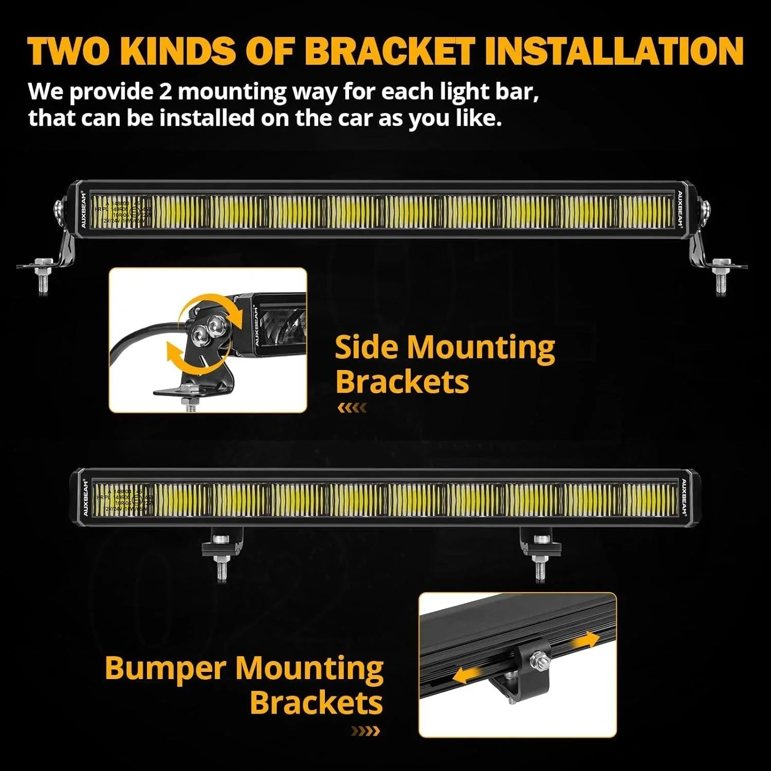 SP-DRL série 22 Inch 114W 12440LM Single Row Off Road Barres LED avec orange&blanc DRL – vue 7