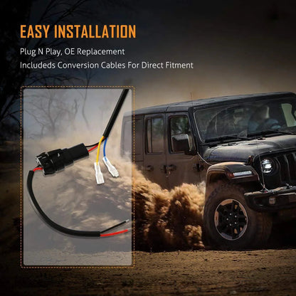 7″ LED phare de remplacement et 4″ 30 W LED antibrouillards avec blanc DRL+orange clignotant pour Jeep Wrangler2007-2018 JK